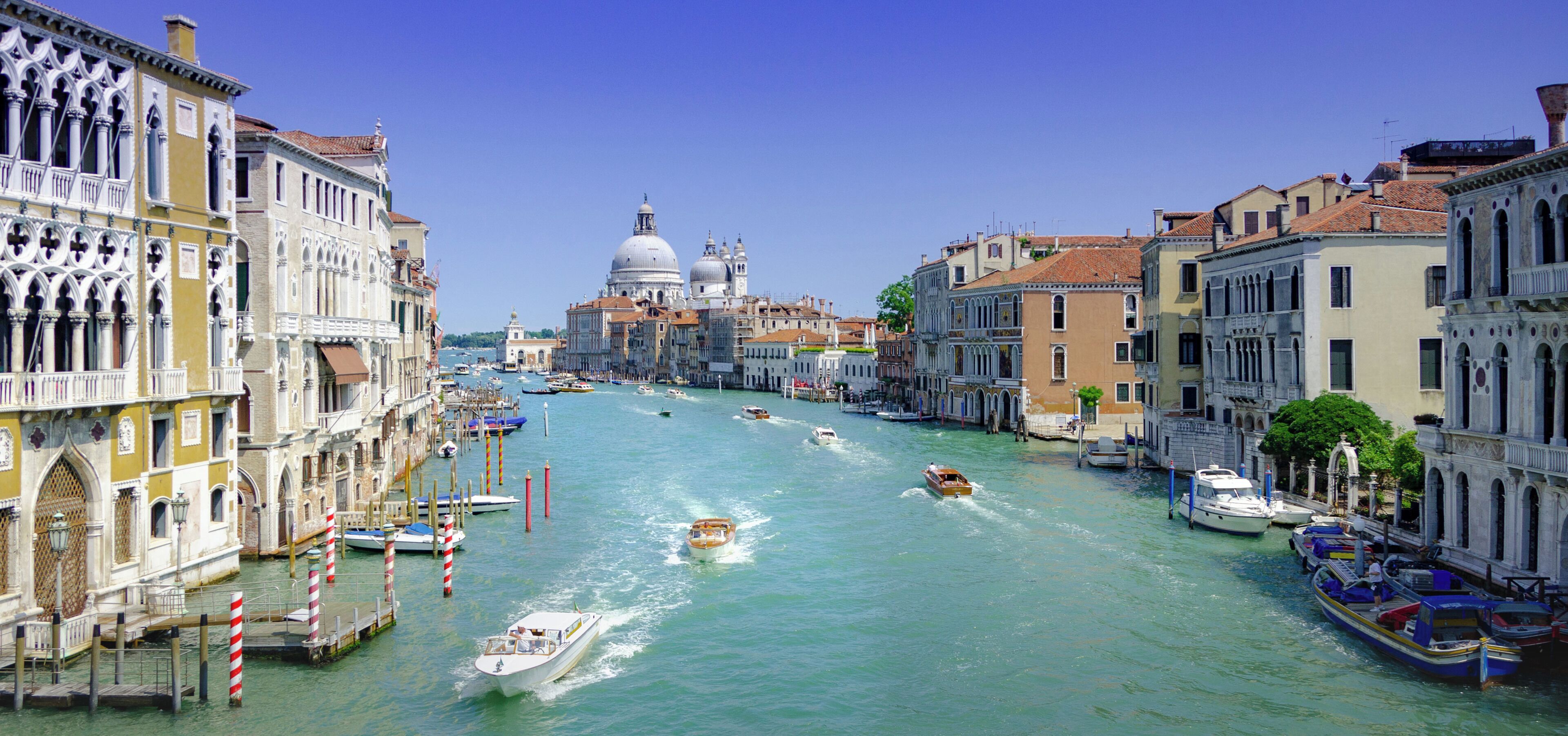Venice Grand Canal shot from the Academia Bridge.