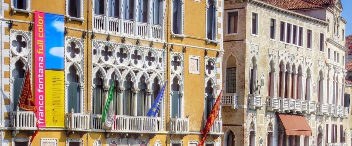 This is a view of the Grand Canal from the Ponte dell'Accademia in Venice.