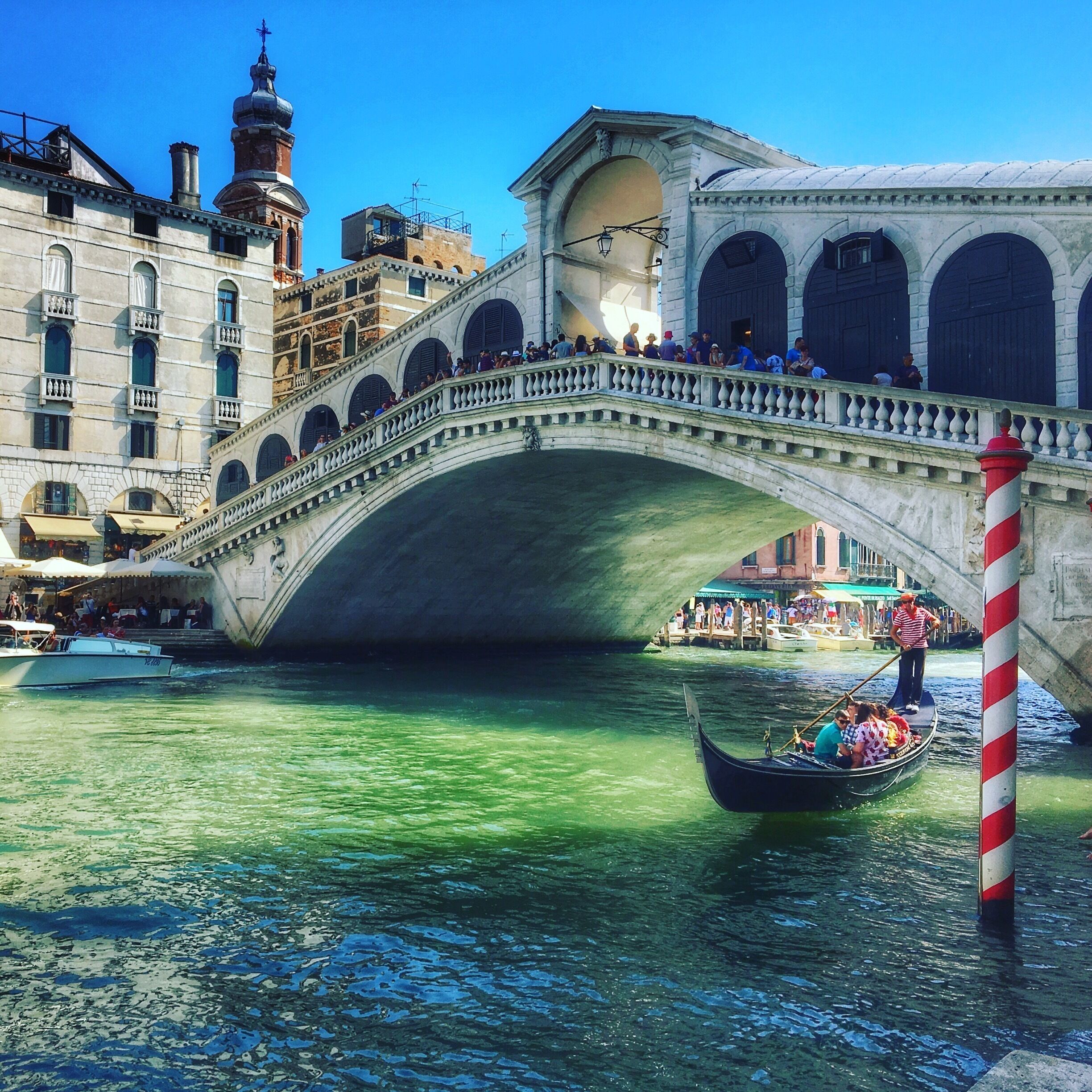 Spanning the Grand Canal there can't be many better places to watch the gondolas slowly making their way up and down the waterways of Venice. 