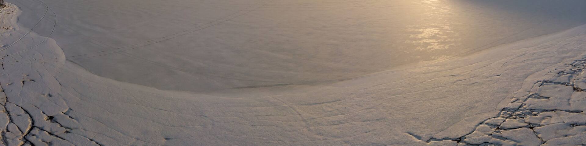 Frozen fjord in Fagernes, Lofoten Norway