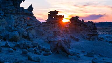The Last Light, Eroded Sculptures, Fantasy Canyon, Vernal, Utah, Usa, America