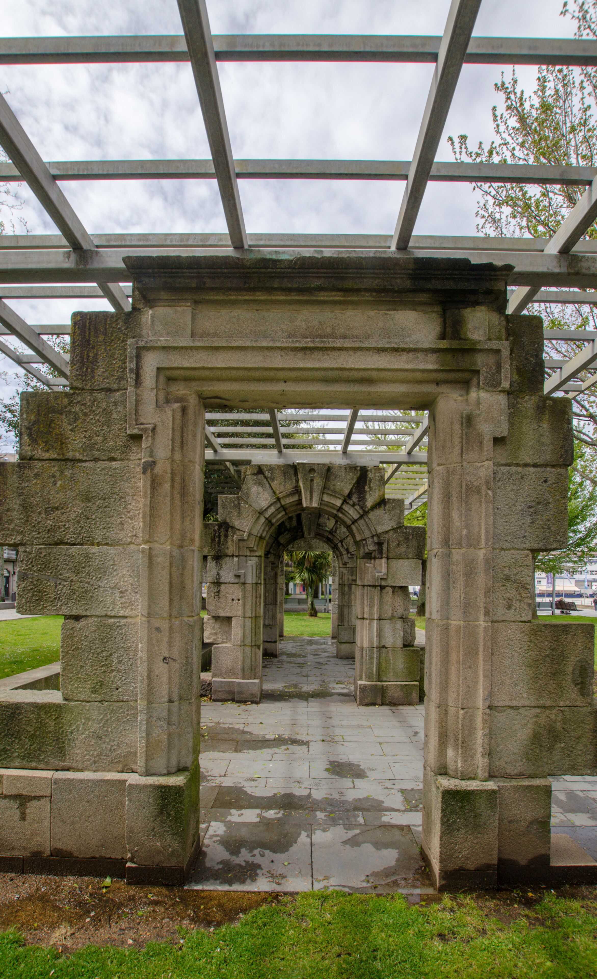 Repeating archways just outside the cruise terminal in Vigo.