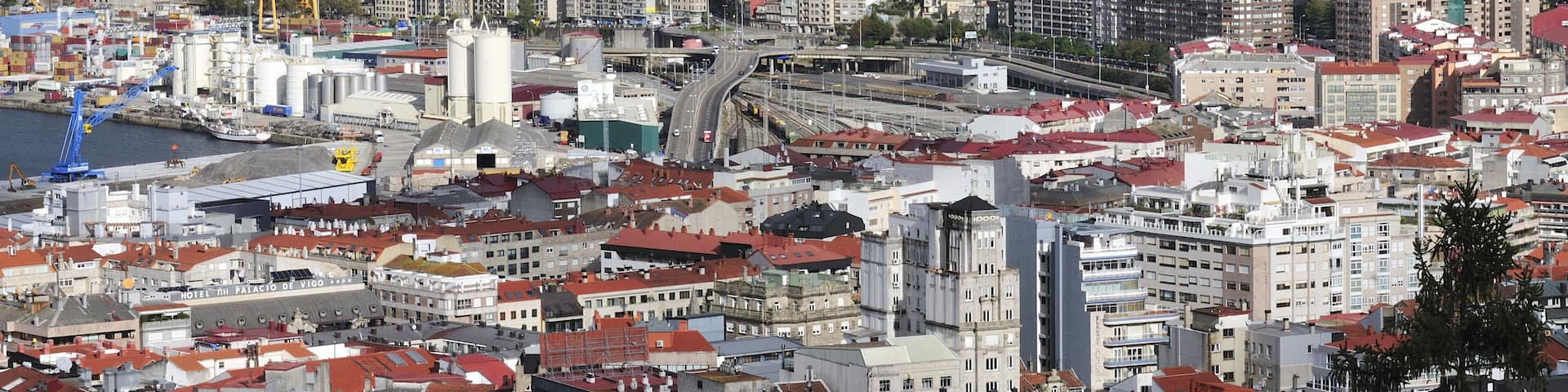 Overview of Vigo, the largest city in Galicia in northwestern Spain