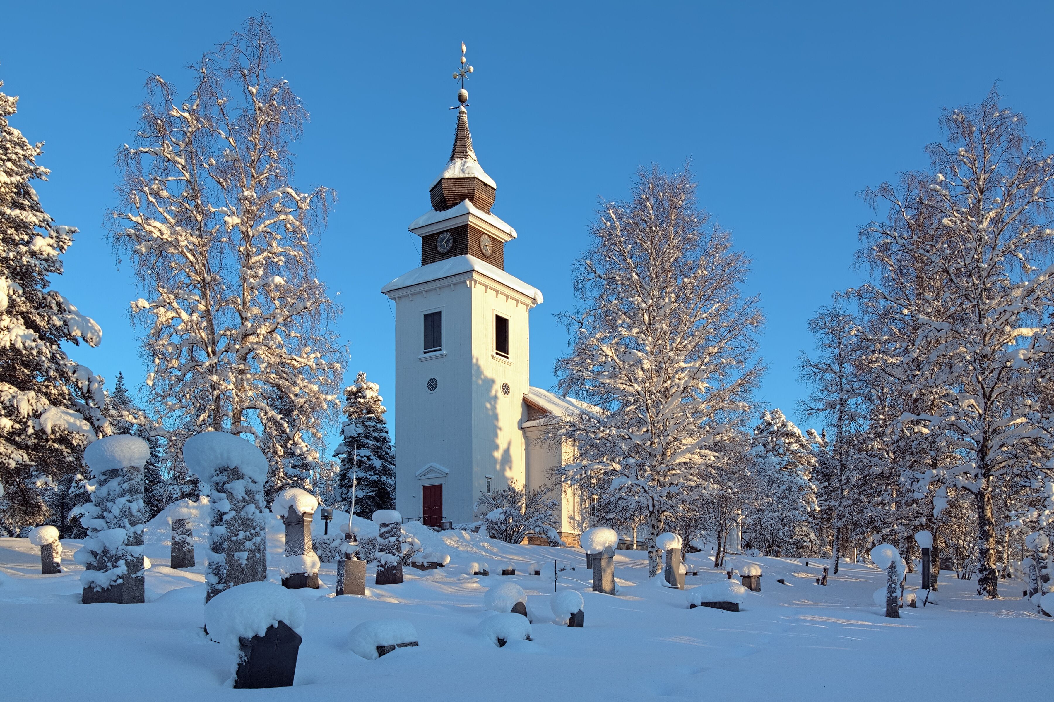 Vilhelmina Church in winter, Sweden