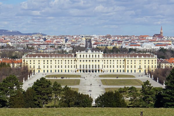 The magnificent Schonbrunn Palace in Vienna, Austria (Mar 2015).