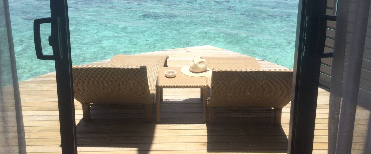 The smallest yet beautiful island on the Maldives was the best honeymoon suite ever. A beautiful water villa with private access to the sea.