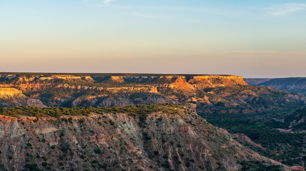 The canyon winds through Palo Duro Canyon State Park near Amarillo, Texas.