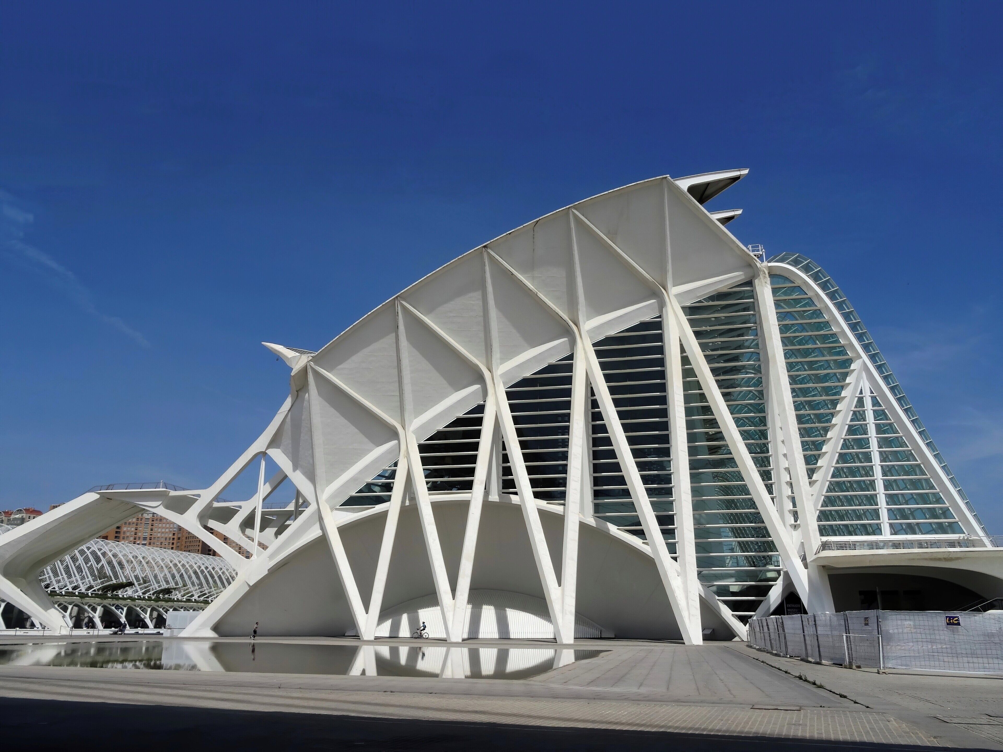 #spain #valencia #Calatrava #architecture

The City of Arts and Sciences is a huge complex that has several buildings, among them, L'Hemisfèric, El Museu de les Ciències Príncipe Felipe, L'Oceanogràfic and El Palau de les Arts Reina Sofia. The architectural project is by the famous architect Santiago Calatrava and Félix Candela. It is worth spending a day just for this complex.

A Cidade das Artes e Ciências é um enorme complexo  que possui diversas construções, entre elas, L'Hemisfèric, El Museu de les Ciències Príncipe Felipe, L'Oceanogràfic e El Palau de les Arts Reina Sofia. O projeto arquitetônico é  do famoso arquiteto Santiago Calatrava e de Félix Candela. Vale a pena dedicar um dia só para este complexo.