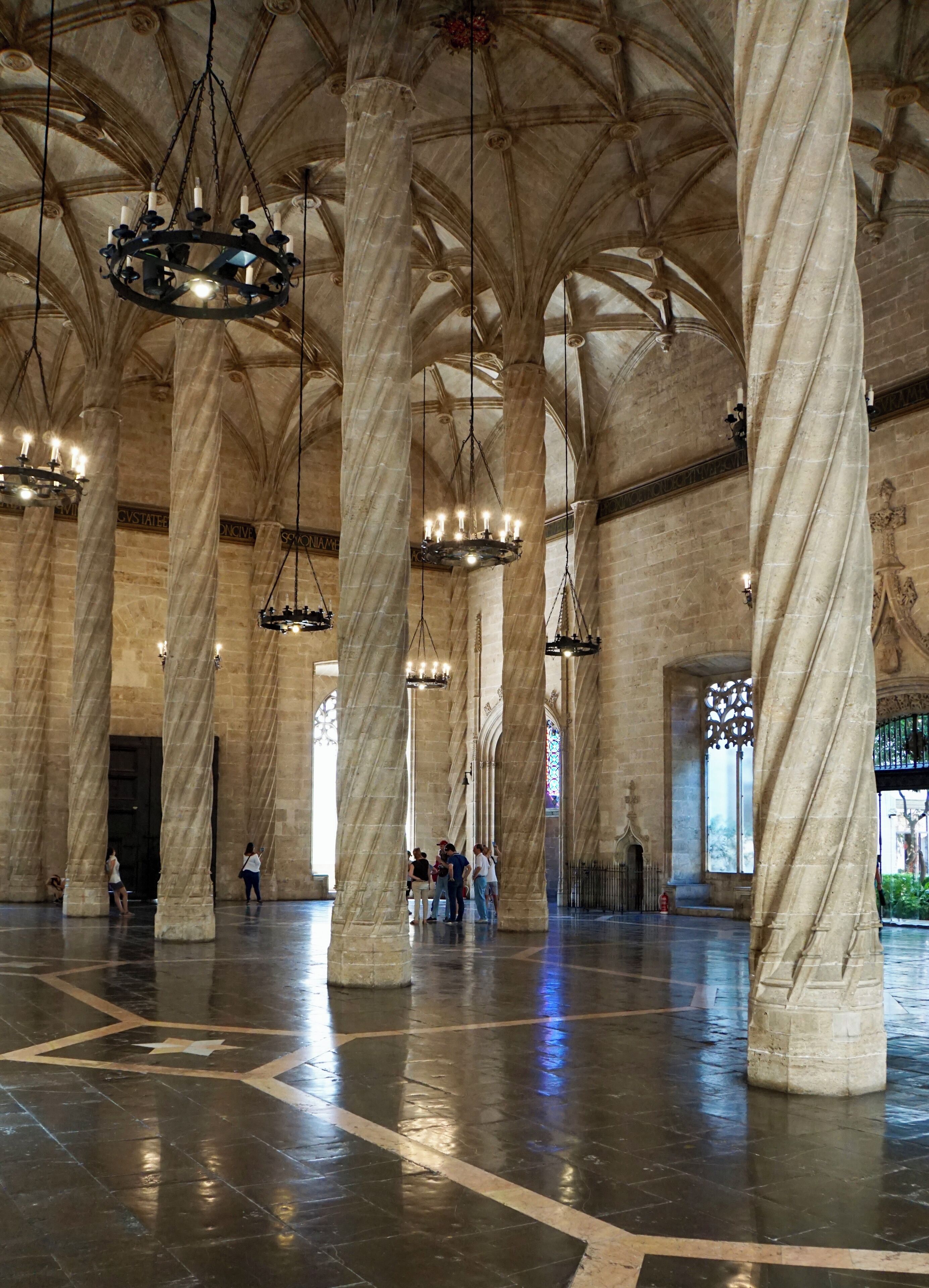 Inside La Lonja de la Seda: a 15th Century Silk Exchange in Valencia, Spain (Aug 2017).