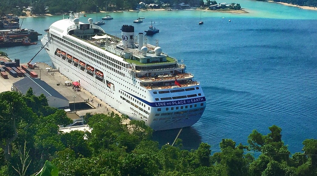 The #PacificDawn really is #likenoplaceonearth! Welcome to Vanuatu! 🚢🐟🐠🌴😀
@pocruises #pocruises #vanuatu