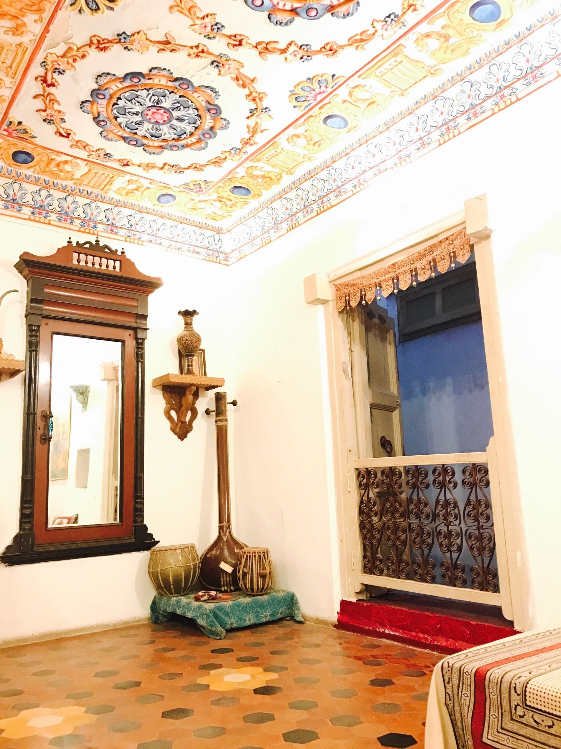Old house converted to a home stay consisting ceiling made around the 18th century 