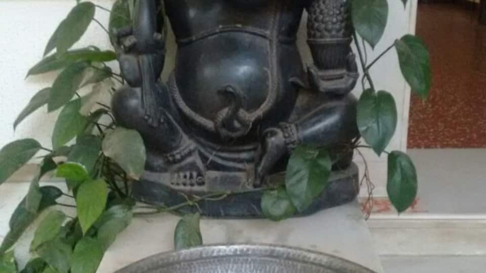 A colorful "Rangoli" done by my 14 year grand daughter this Diwali festival at the entry of her home to greet guests.