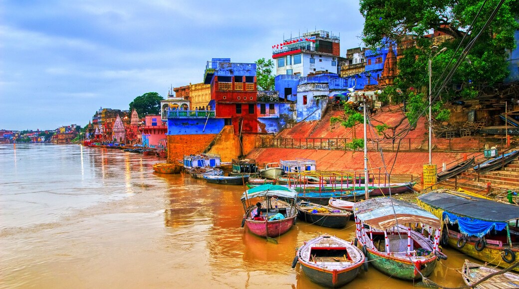 View of Varanasi on river Ganges, India