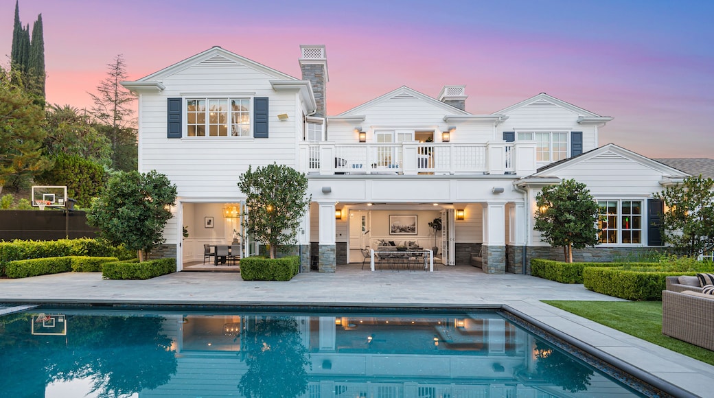 Pool in a new construction home in Encino, California