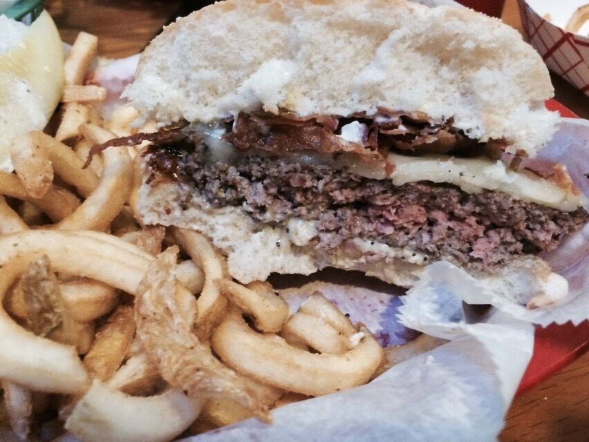 Delicious bleu cheese bacon burger. The best homemade bleu cheese here I've ever had!