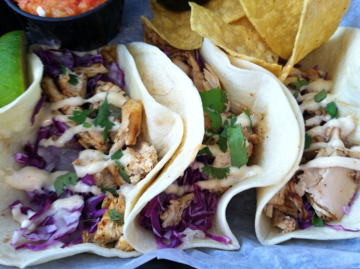 Baja chicken soft tacos. Delicious