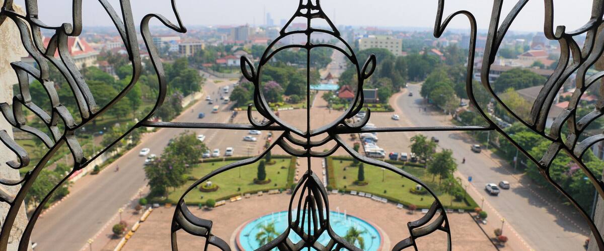 This is the view from the top of the Patuxai Tower, Great views of Vientiane