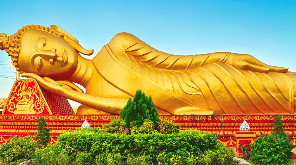Reclning Buddha. Vientiane, Laos. Panorama