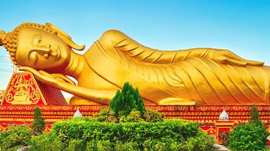 Reclning Buddha. Vientiane, Laos. Panorama
