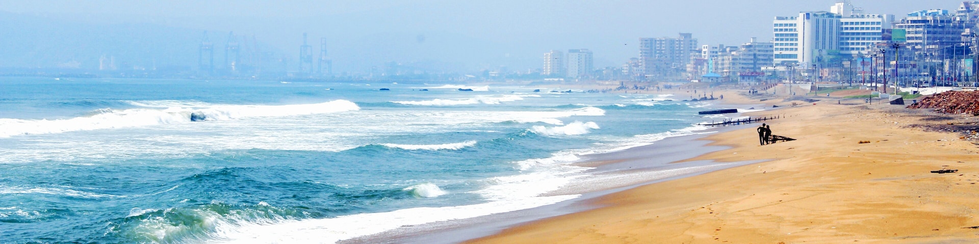The coast of the Bay of Bengal. Visakhapatnam, India