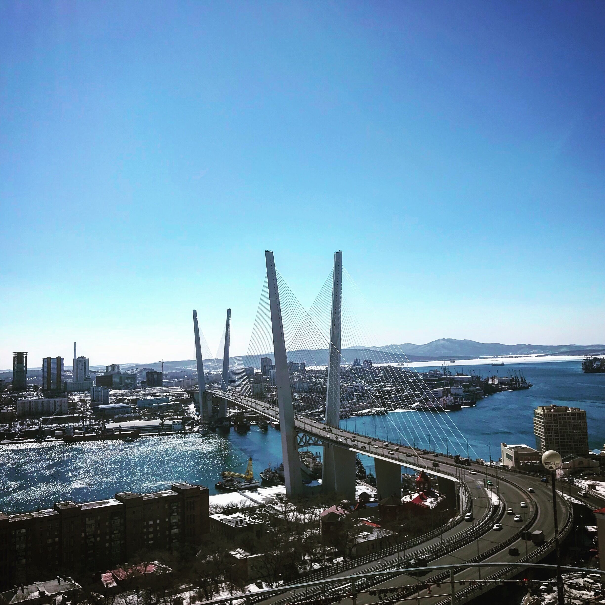 After sitting in the train for days arriving in Vladivostok feels like a relief. The city itself is really nice as well with this huge bridge over the bay as one of the highlights.