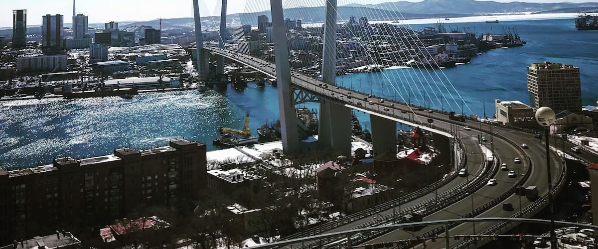 After sitting in the train for days arriving in Vladivostok feels like a relief. The city itself is really nice as well with this huge bridge over the bay as one of the highlights.