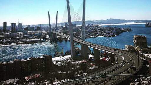 After sitting in the train for days arriving in Vladivostok feels like a relief. The city itself is really nice as well with this huge bridge over the bay as one of the highlights.