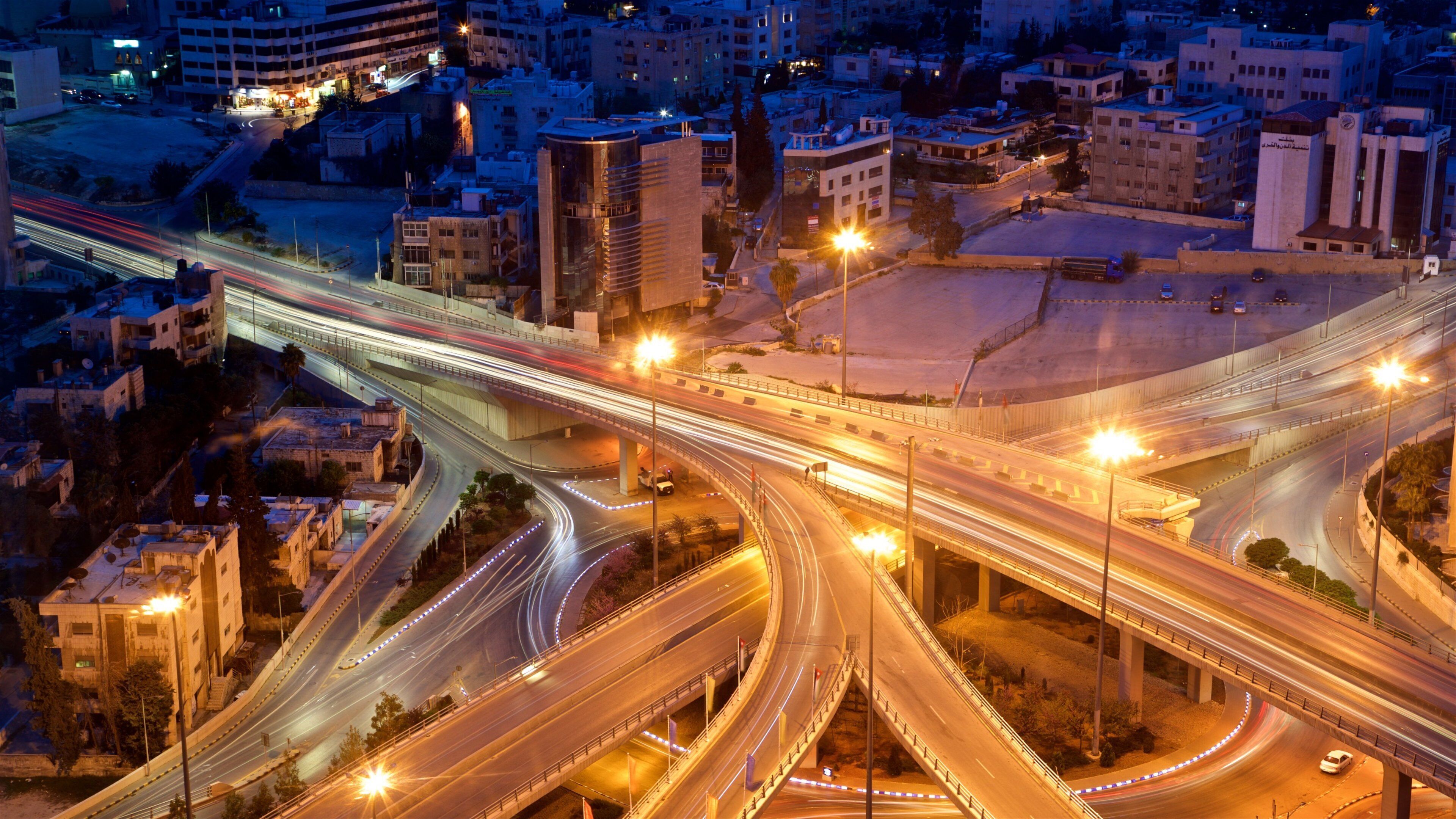 Amman das einen bei Nacht, Stadt und Landschaften