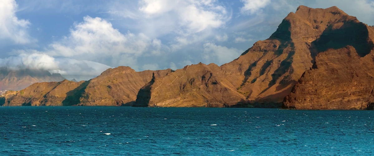 Sailing towards the beautiful island of São Vicente (St. Vincent), Cape Verde Island (Cabo Verde)
