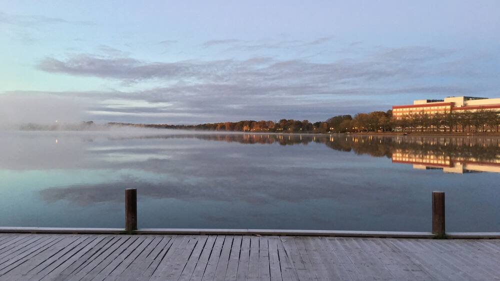 Växjö lake early morning in October
