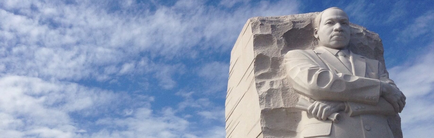 The Martin Luther King Jr. Memorial commemorates the year the Civil Rights Act of 1964 became law, and the iconic figure behind the movement.
