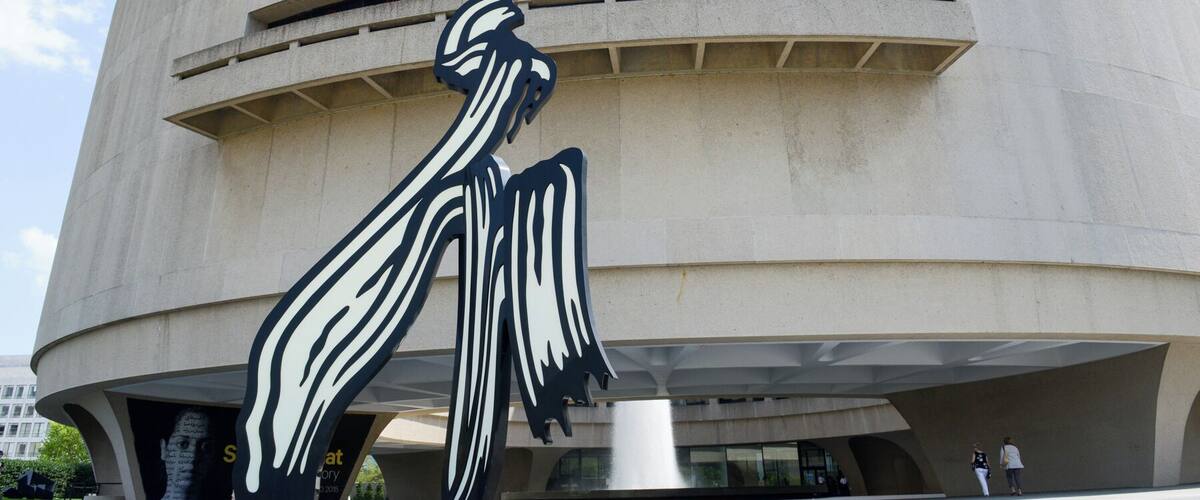 Out in front of the Hirshhorn Museum... A pretty cool building and sculpture garden. The Exhibits ... meh.