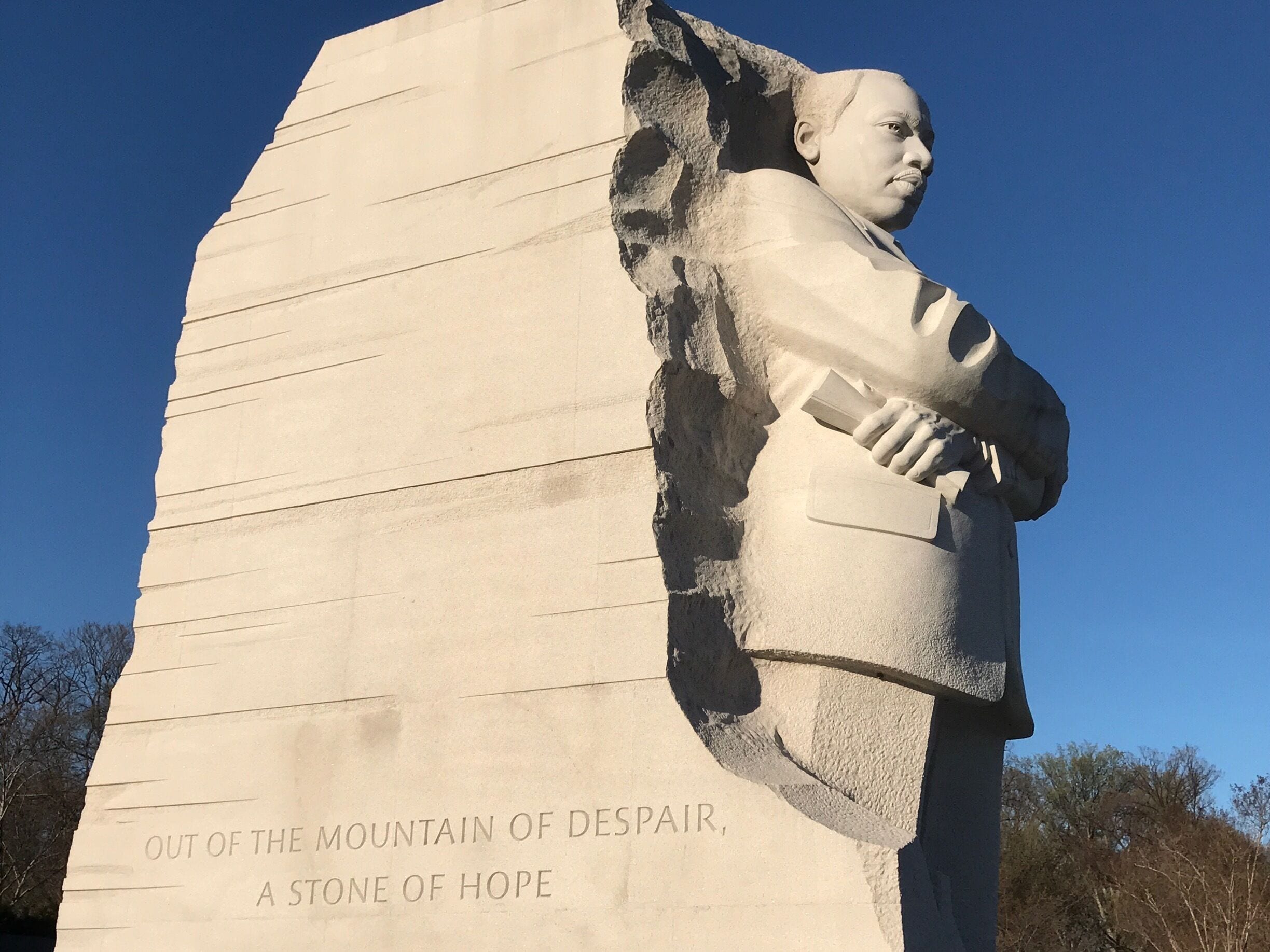 The most fitting quote "Out of the mountain of despair, a stone of hope"