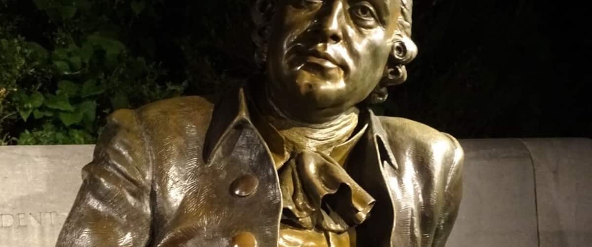 The George Mason Memorial features a one-third larger than life-sized bronze statue of Mason looking super laid back and suave.
Quick George Mason fact; he did not sign the United States Constitution because it did not abolish the slave trade and because he did not think it had necessary protection for the individual from the federal government.