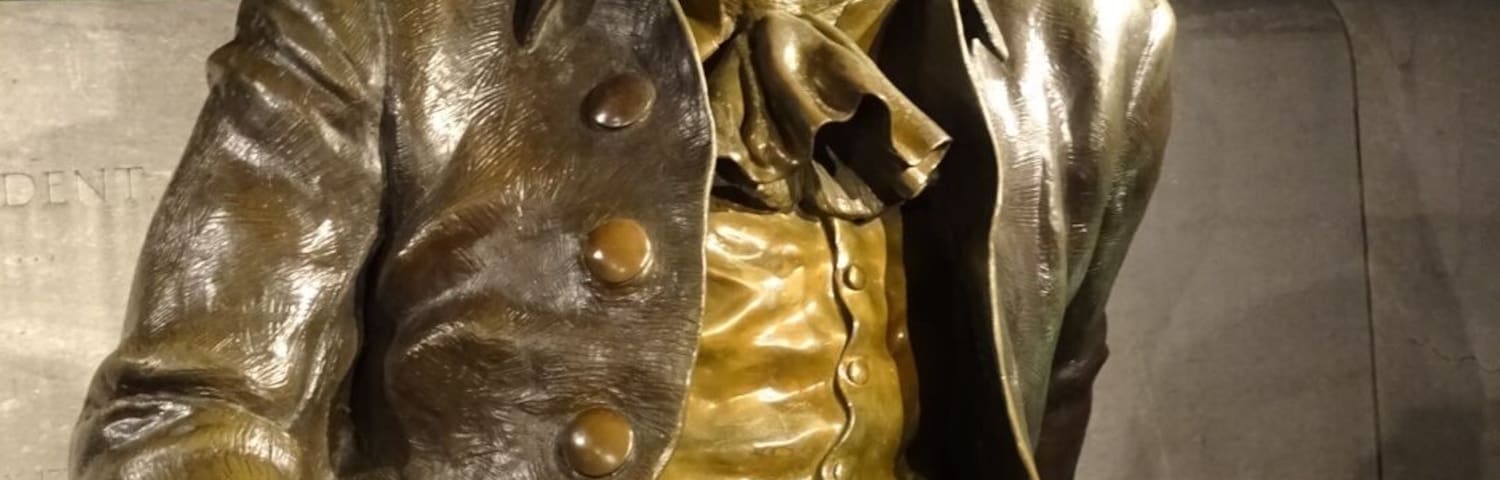 The George Mason Memorial features a one-third larger than life-sized bronze statue of Mason looking super laid back and suave.
Quick George Mason fact; he did not sign the United States Constitution because it did not abolish the slave trade and because he did not think it had necessary protection for the individual from the federal government.