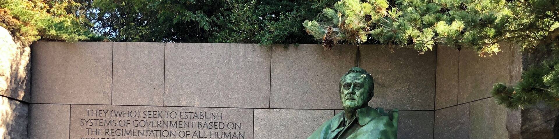 A very interesting memorial as it covers quite an area as well as all four terms of FDRs Presidency. This is the final statue of him.