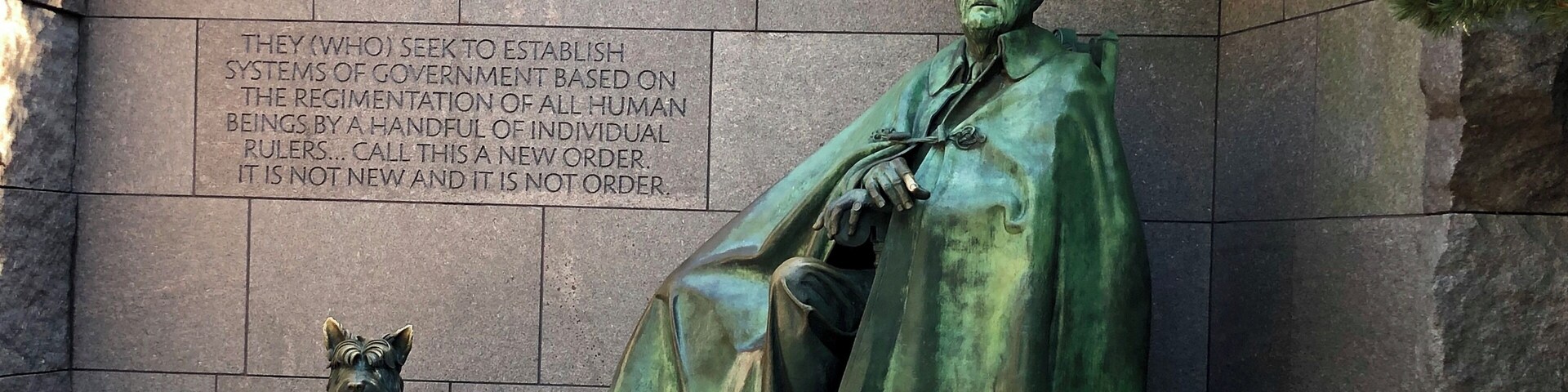 A very interesting memorial as it covers quite an area as well as all four terms of FDRs Presidency. This is the final statue of him.