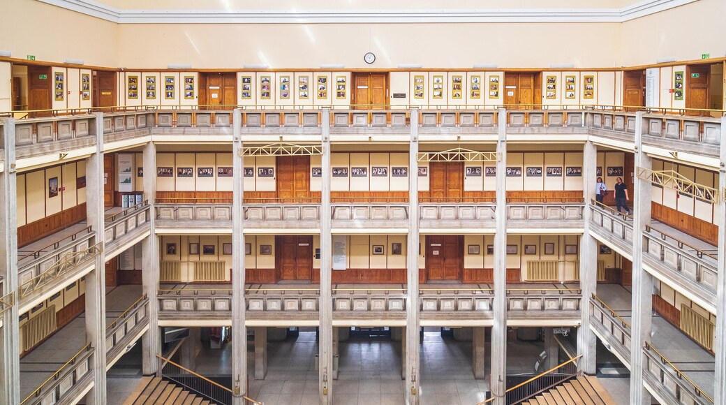 Visit this building for the amazing atrium in ceiling.