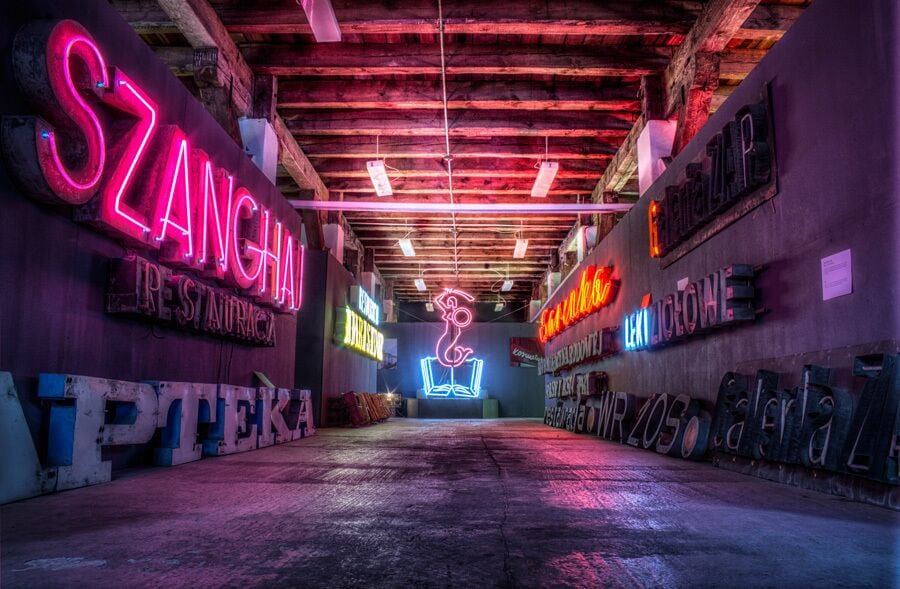 Prior to WWII, the Polish became known for their technical and artistic abilities and when the Soviets began to run things, they kicked it up a significant notch. They instituted a state-run company of over 1,000 employees to oversee all outdoor signage in the country.

The signs were created to bolster consumerism in a depressed economy – to an extent, but this only lasted a short time. 

The museum houses many of these vintage neon signs.

To see more of the signage see our blog here > http://www.hecktictravels.com/neon-poland

#Poland #Warsaw #Travel