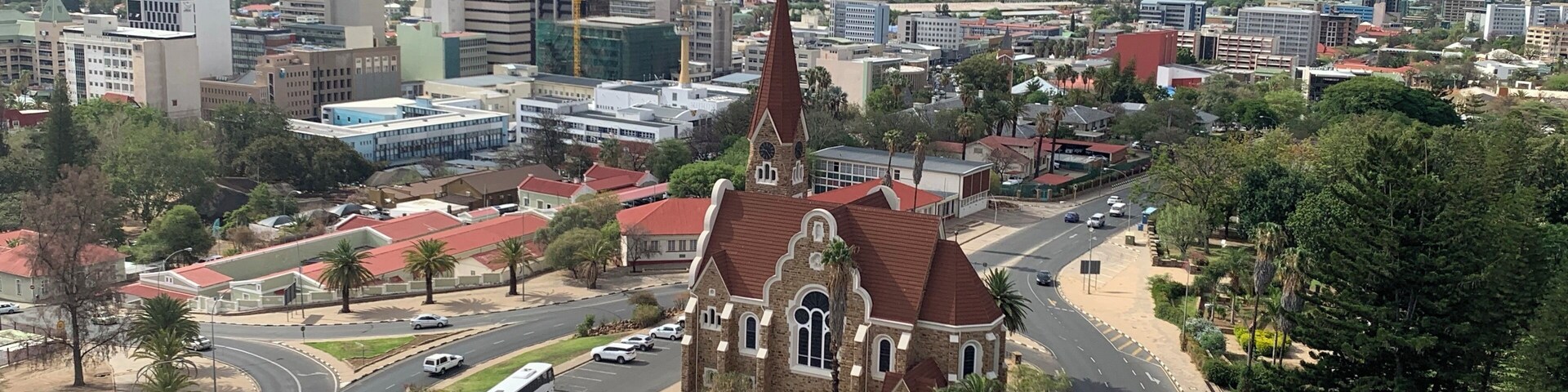 The Independence Museum in Windhoek has great views from the 4th floor restaurant balcony - get this iconic view of the Christkirche and Windhoek skyline here! 
#namibia #windhoek #trovember