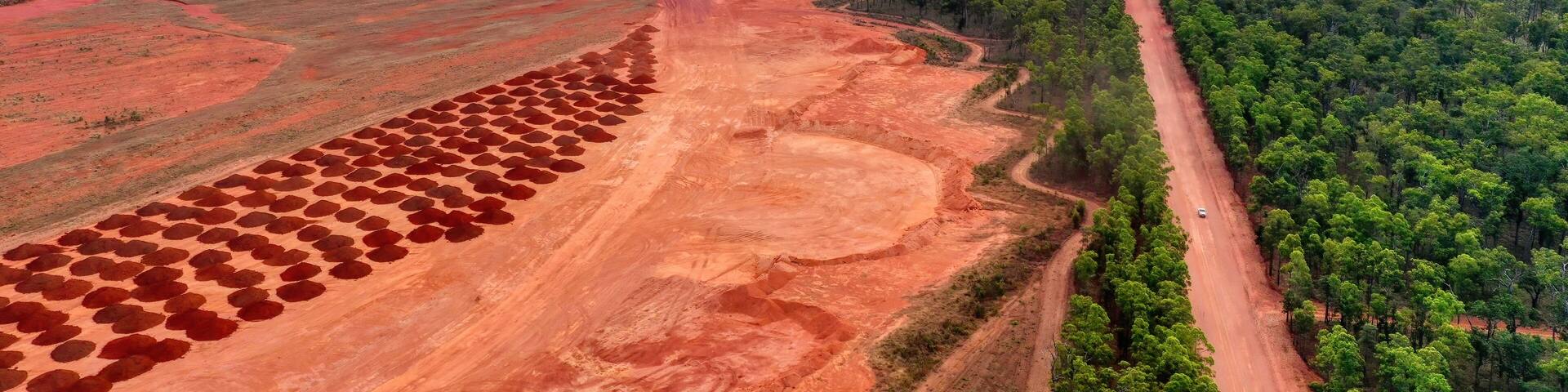 Mining bauxite at Weipa in Cape York.