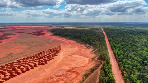 Mining bauxite at Weipa in Cape York.