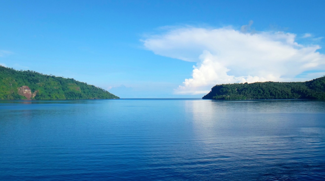Scene of the crater of Garove Island from a cruise ship, Papua New Guinea.