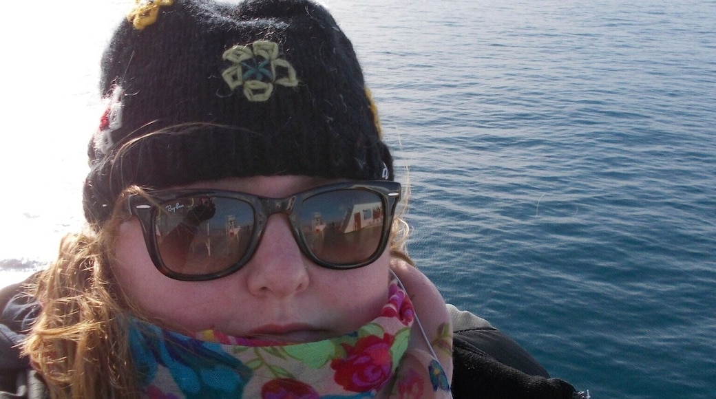 Well the location is more the middle of the strait. It's beautiful but cold!!!