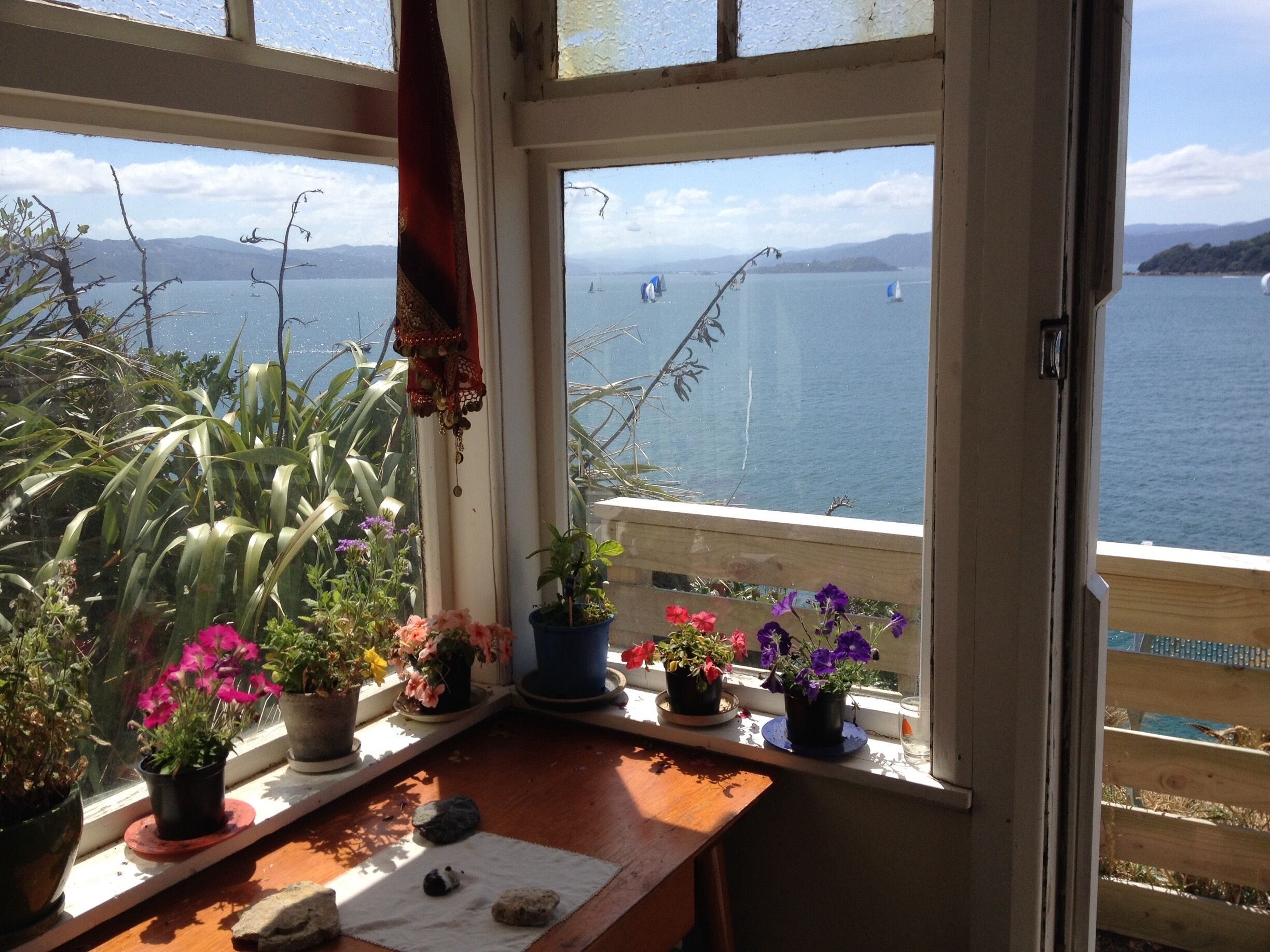 When we were in Wellington last summer, we had the opportunity to stay at a home perched on top of the hills overlooking Evans Bay. And what a view it was, in the mornings you're greeted by sunrise. You can clearly see the sailing boats racing in the waters.