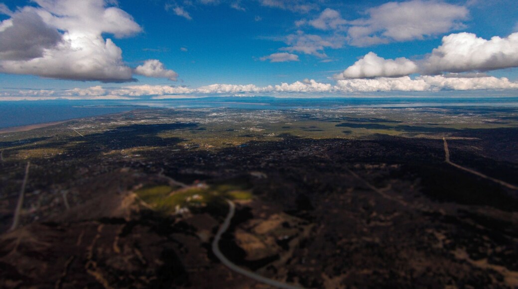 a view west of Anchorage from the trailhead at altitude with the phantom