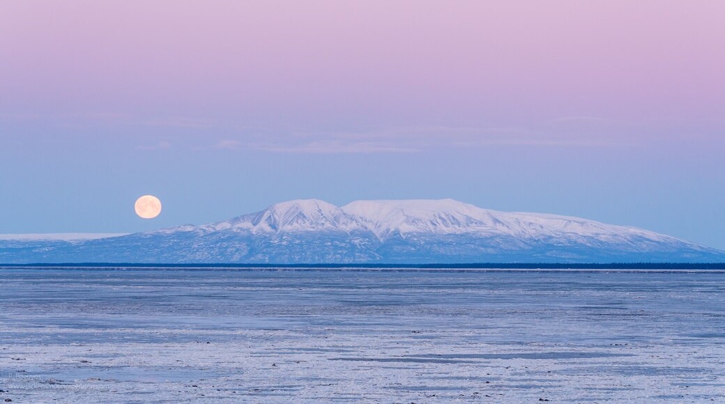 Easy access. Lots of parking. Great during sunset. You could take pictures from the overlook or walk down to the water.
#photography #alaska