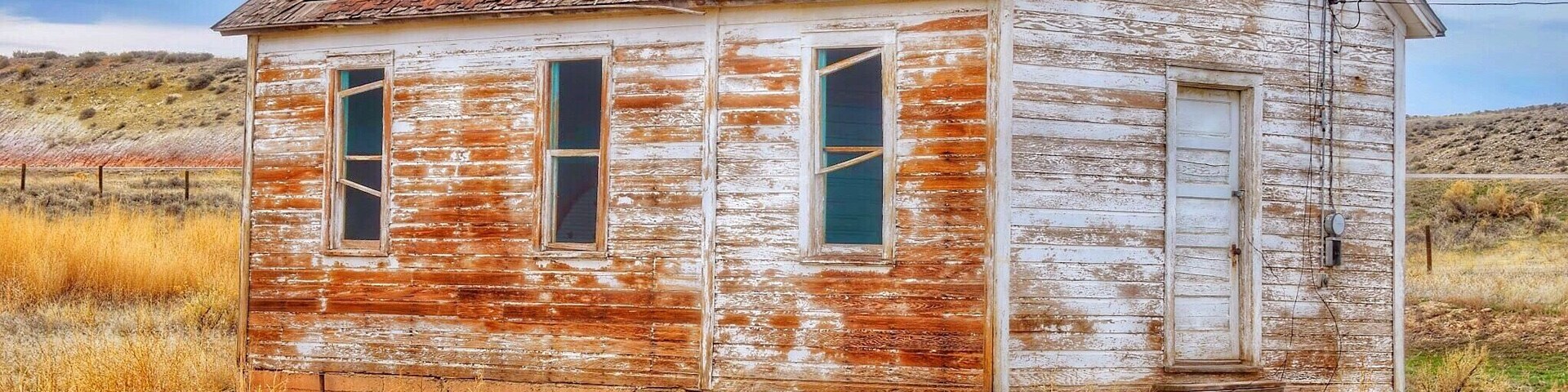 The old Buckle School house on Gooseberry Creek Road near Worland Wyoming