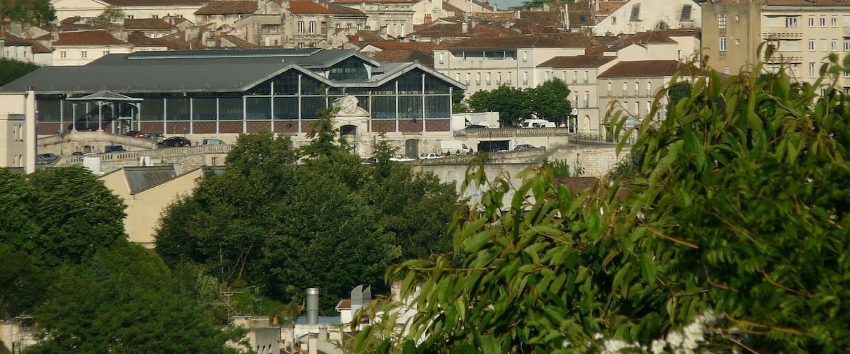 St-Pierre Cathedral, St-André church and indoor market of Angoulême, France