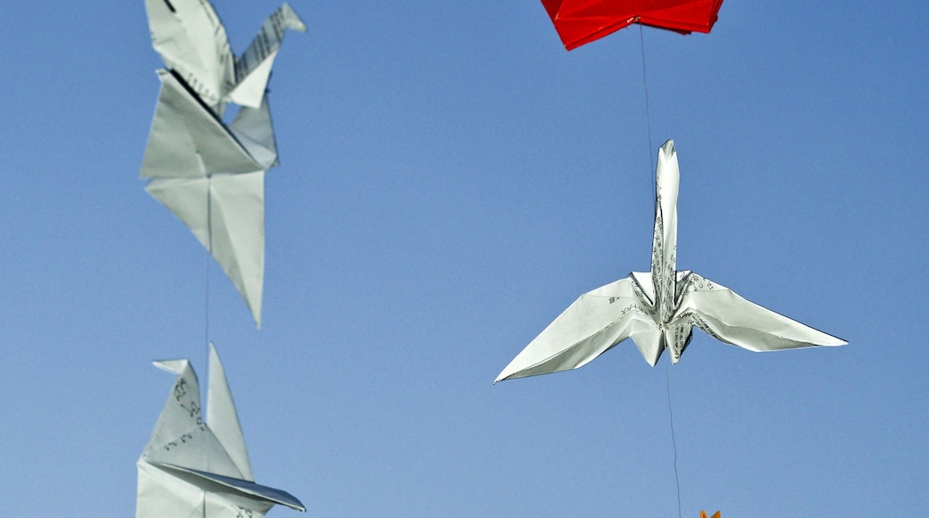 One thousand origami cranes folded by students at Huazhong Agricultural University in Wuhan, China.